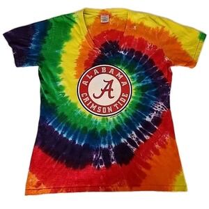 University of Alabama "A"  Crimson Tide Women's Medium Football Tie-Dye T-Shirt